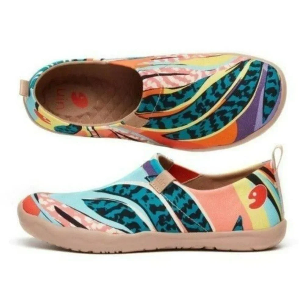NWT UIN Slip On Colorful Spread of Nature Loafers Comfy Shoes Womens - Picture 7 of 9